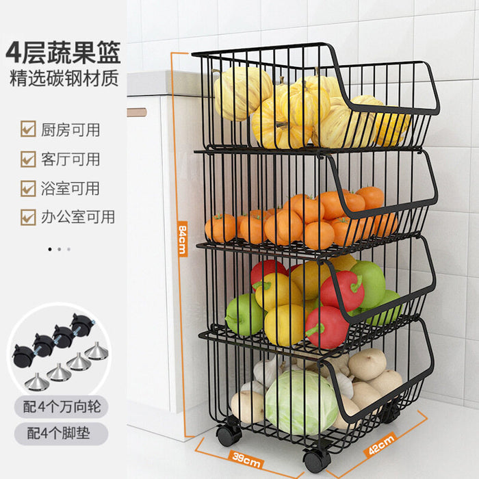 5 Layers Foldable Storage Rack With Wheel 304 Staineless Steel Multipurpose Barangdapur Microwave Rack Rak Dapur Kitchen Shelf Oven Rack