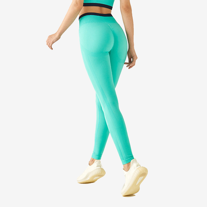 SALE - High Waist Hem Tape Detail Leggings