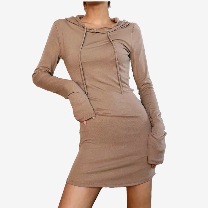 SALE - Casual Comfort Long Sleeve Hooded Sweatshirt Dress