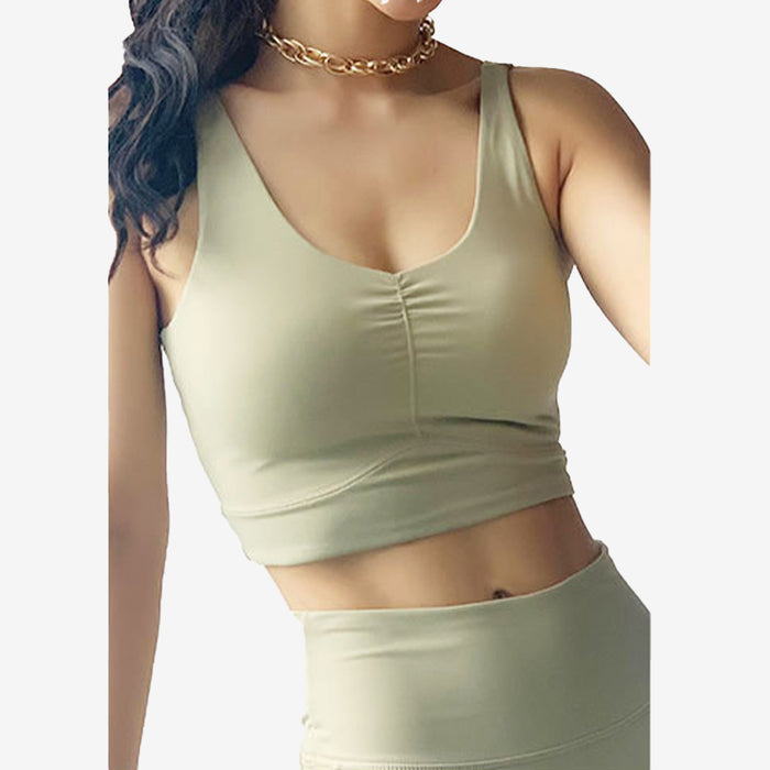 SALE - V Neck Cut Out Back Sports Bra