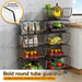 Kitchen Trolley Rack Storage Shelf With Wheels Kitchen Basket Rack Stainless Steel Cart Rak Dapur