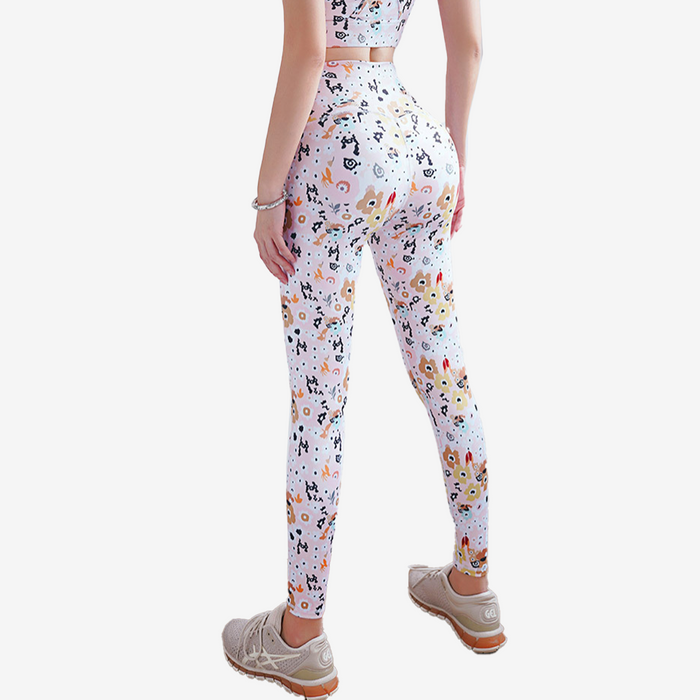 SALE - High Waist Floral Paiting Print Leggings