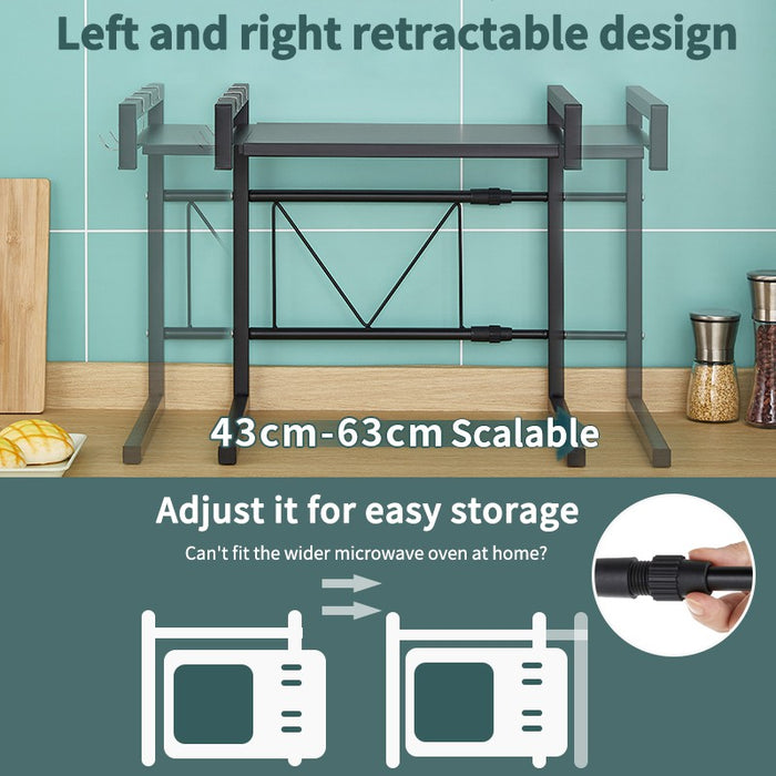 [In Stock] Kitchen Rack Microwave Rack Adjustable Storage Rack Kitchen Organizer Rak Dapur Kitchen Cabinet Spice Rack