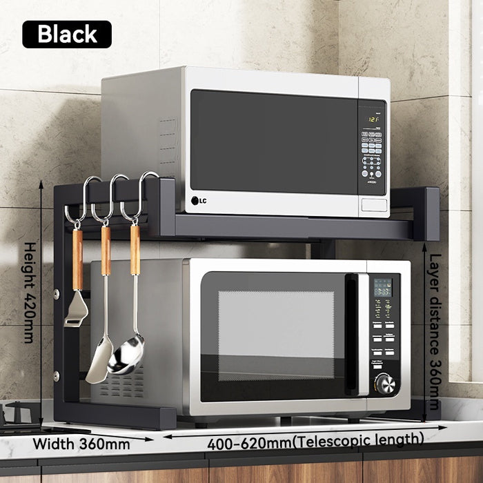 [In Stock] Kitchen Rack Microwave Rack Adjustable Storage Rack Kitchen Organizer Rak Dapur Kitchen Cabinet Spice Rack