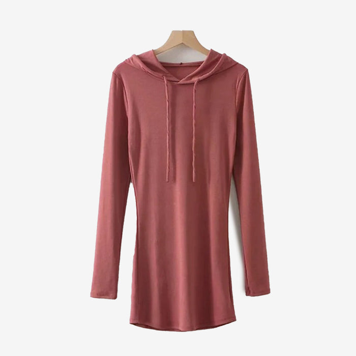 SALE - Casual Comfort Long Sleeve Hooded Sweatshirt Dress