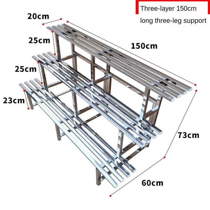 304 Stainless Steel Flower Rack Rak Bunga Bertingkat Rak Plant Rack Stand Pasu Bunga Pokok Bunga Outdoor