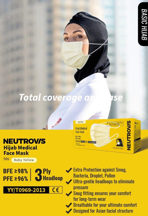 Neutrovis Hijab Premium 3ply / Neutrovis Hijab Premium 4ply Medical Face Mask