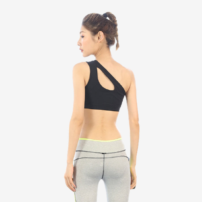 SALE - One Shoulder Front Cut Out Sports Bra