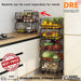 Kitchen Trolley Rack Storage Shelf With Wheels Kitchen Basket Rack Stainless Steel Cart Rak Dapur