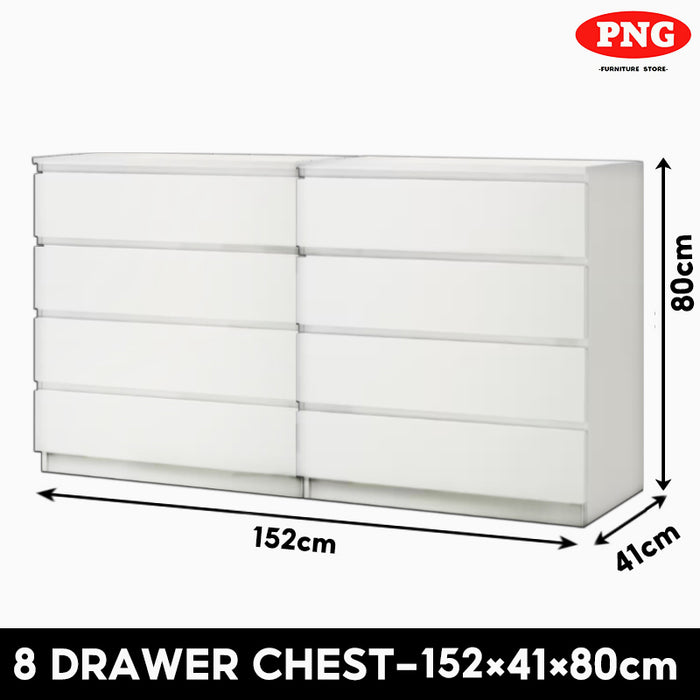 [Ready Stock]PNG  4 Layers Chest Drawer Cabinet Drawer Baju Almari Putih Murah Big Size Cloth Drawer Locker White Oak