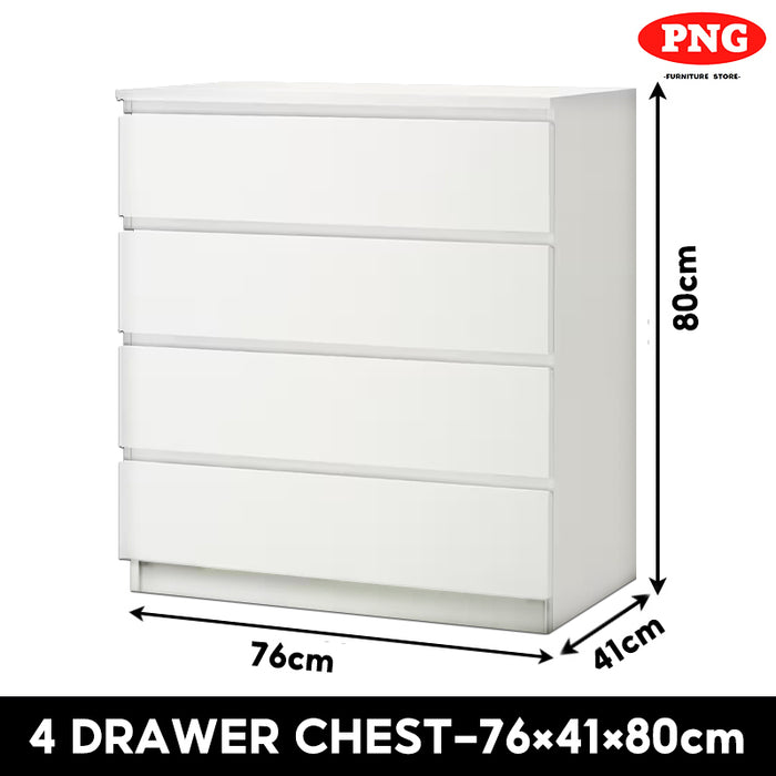 [Ready Stock]PNG  4 Layers Chest Drawer Cabinet Drawer Baju Almari Putih Murah Big Size Cloth Drawer Locker White Oak