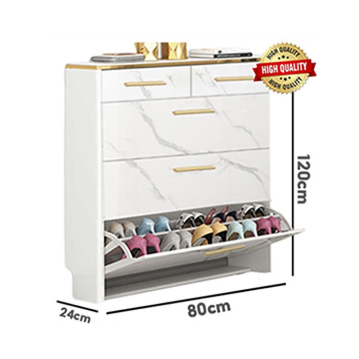 Shoe Organizer Kabinet Kasut Shoe Cabinet Wood Large Capacity with Drawer Multi-layer Rak Kasut Ultra Thin Storage