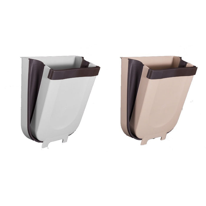 [MY Stock]Foldable Kitchen Dustbin Rubbish Bin Folding Trash Garbage Basket Food Waste Bin Car Bucket Door Hanging Cupboard