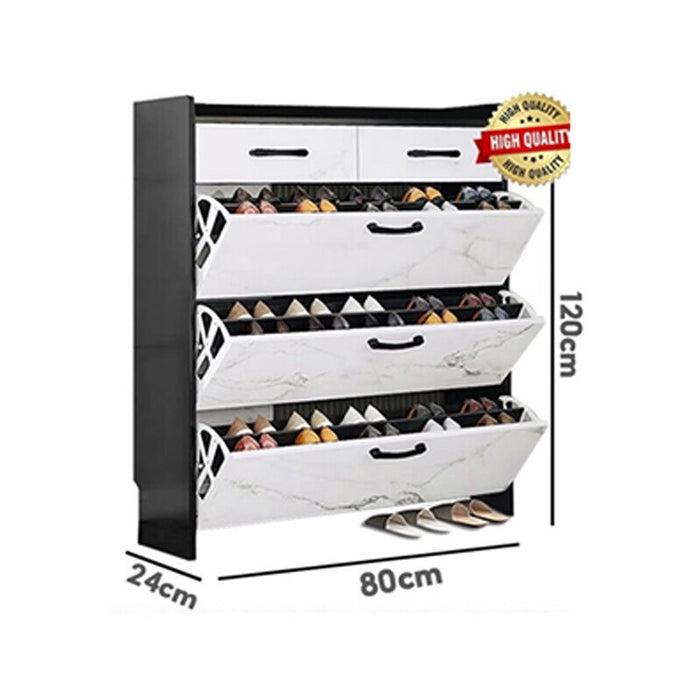 Shoe Organizer Kabinet Kasut Shoe Cabinet Wood Large Capacity with Drawer Multi-layer Rak Kasut Ultra Thin Storage