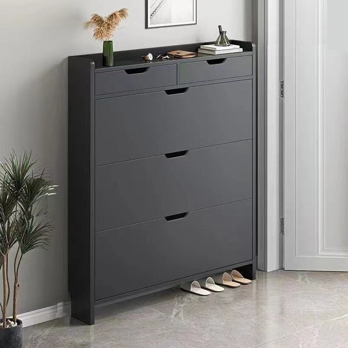 Shoe Organizer Kabinet Kasut Shoe Cabinet Wood Large Capacity with Drawer Multi-layer Rak Kasut Ultra Thin Storage