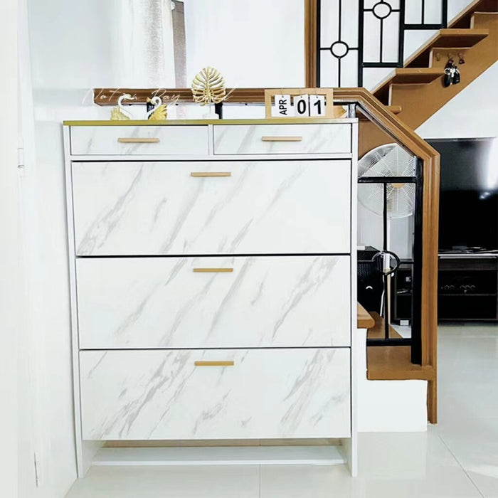 Shoe Organizer Kabinet Kasut Shoe Cabinet Wood Large Capacity with Drawer Multi-layer Rak Kasut Ultra Thin Storage